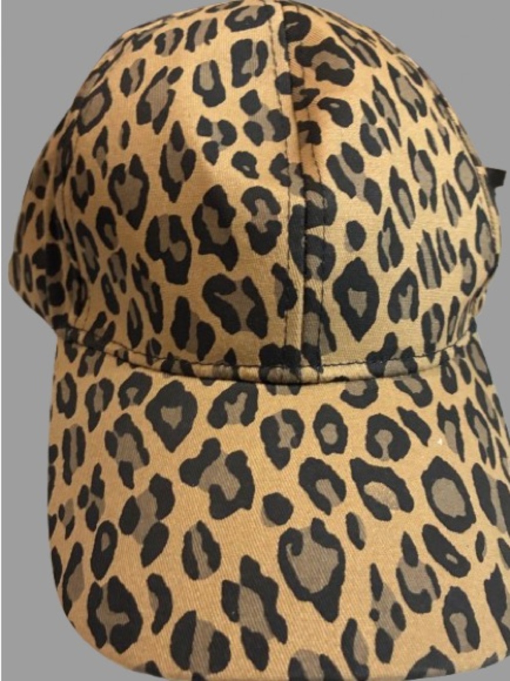 Leopard Print Baseball Cap - Tan and Black